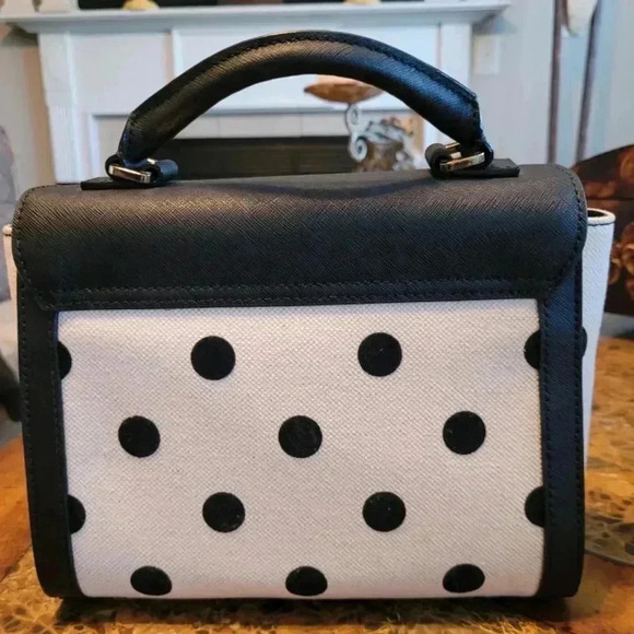 Kate Spade "Host Pick" Black and White Polka Dot Handbag - Picture 2 of 8